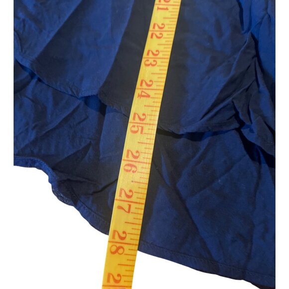 Ann Taylor Loft Navy Peasant Blouse Red Embroidered Details Boho Size small - Picture 4 of 6